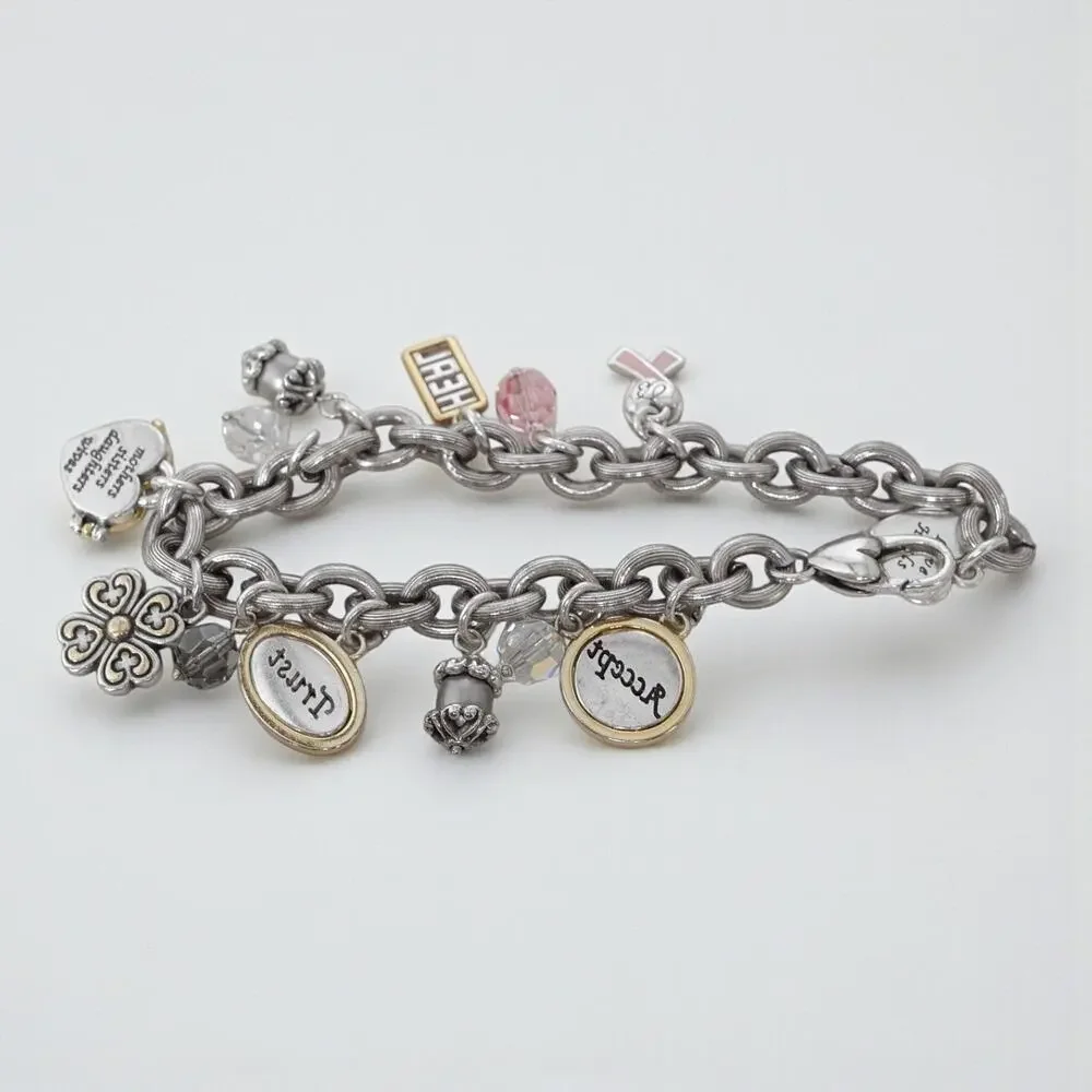 Brighton Power of Pink Charm Bracelet 2006 Retired Breast Cancer Awareness